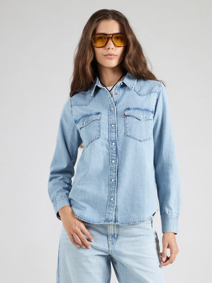 Блузка LEVI'S 'The Ultimate Western Shirt' светло-голубого цвета — фото 3