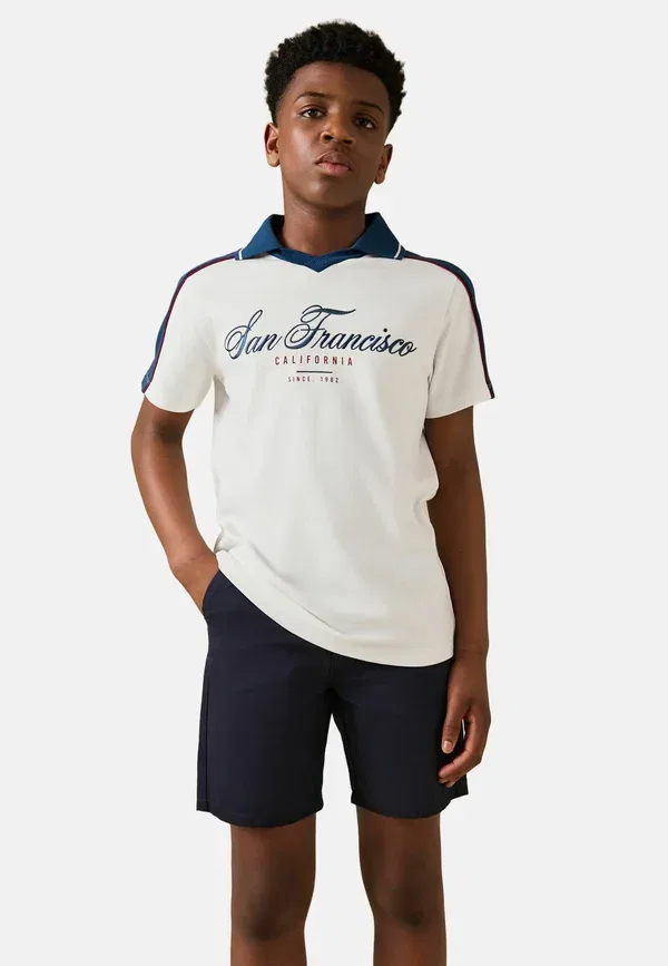 Поло Next Regular fit short sleeve sporty, кремово-голубой