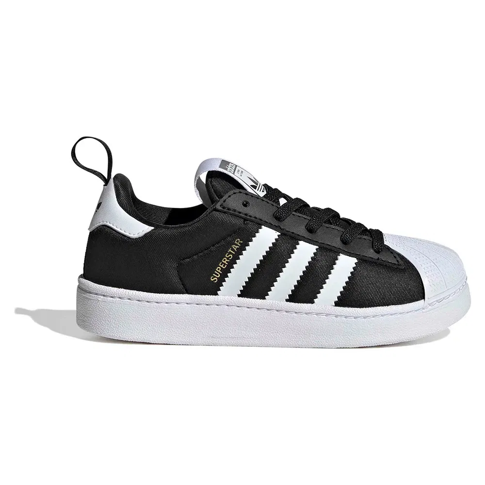 Детские кроссовки для девочек с эластичными шнурками Superstar Quickon Adidas Originals, Black