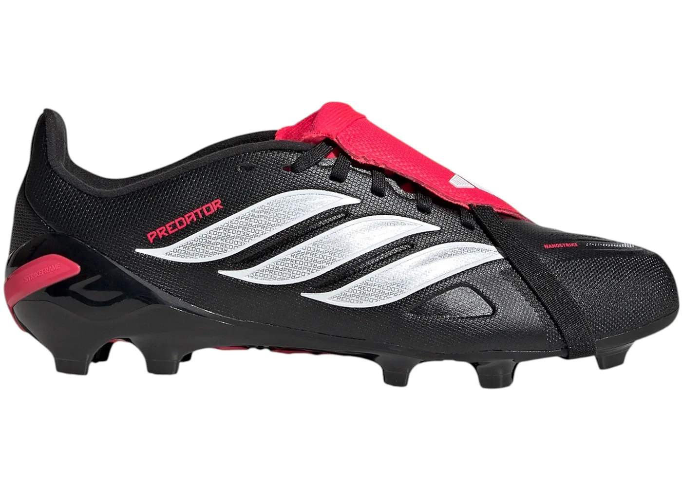 Детские бутсы с закрытой пяткой Predator League Fold-Over Tongue FG Adidas, Core Black/Cloud White/Lucid Red