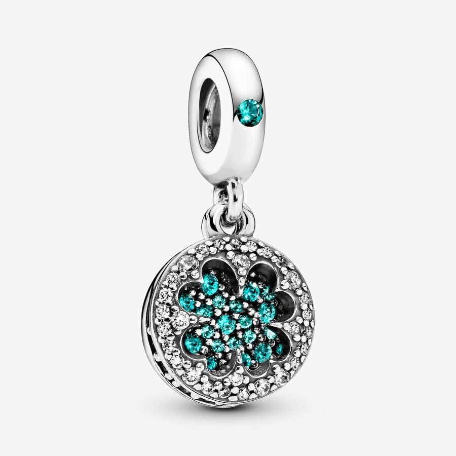 

Шарм Pandora Lucky Four Leaf Clover Dangle, серебро/зеленый