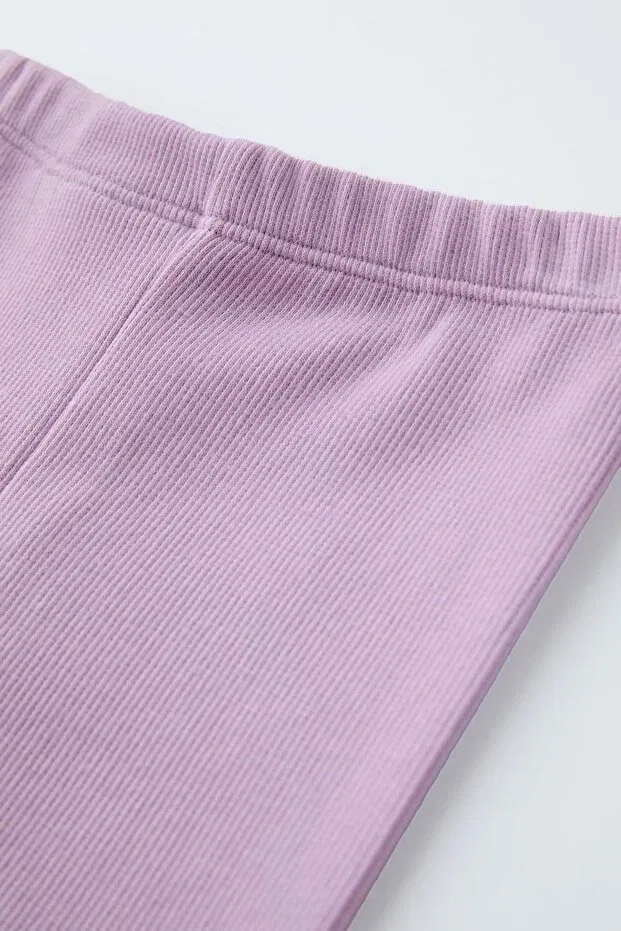 Детские леггинсы для девочек рифленые Hepbaby, Lilac — фото 3