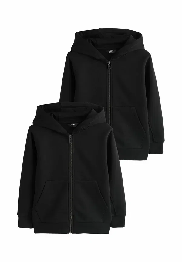 Худи 2 шт, молния, Regular fit through hoodie 2 pack, Next, черный