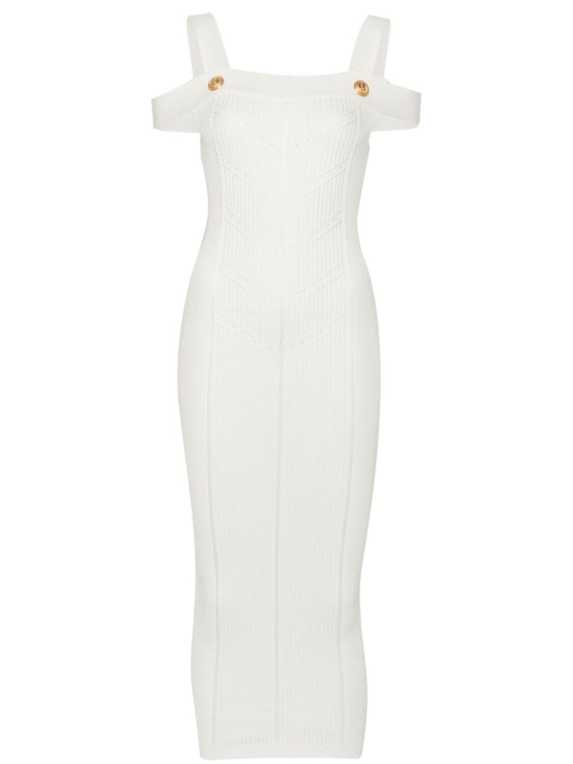 

Balmain трикотажное платье миди, белый