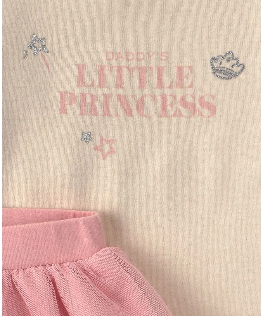 Комплект из боди и брюк с юбкой-пачкой, модель Daddy's Little Princess Carter's, Pink/Cream — фото 2