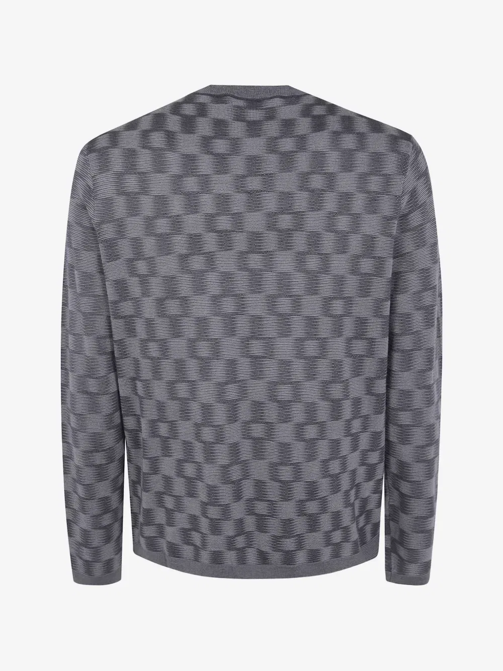 Вязаный джемпер из натуральной шерсти Signature Capsule EMPORIO ARMANI, серый — фото 2