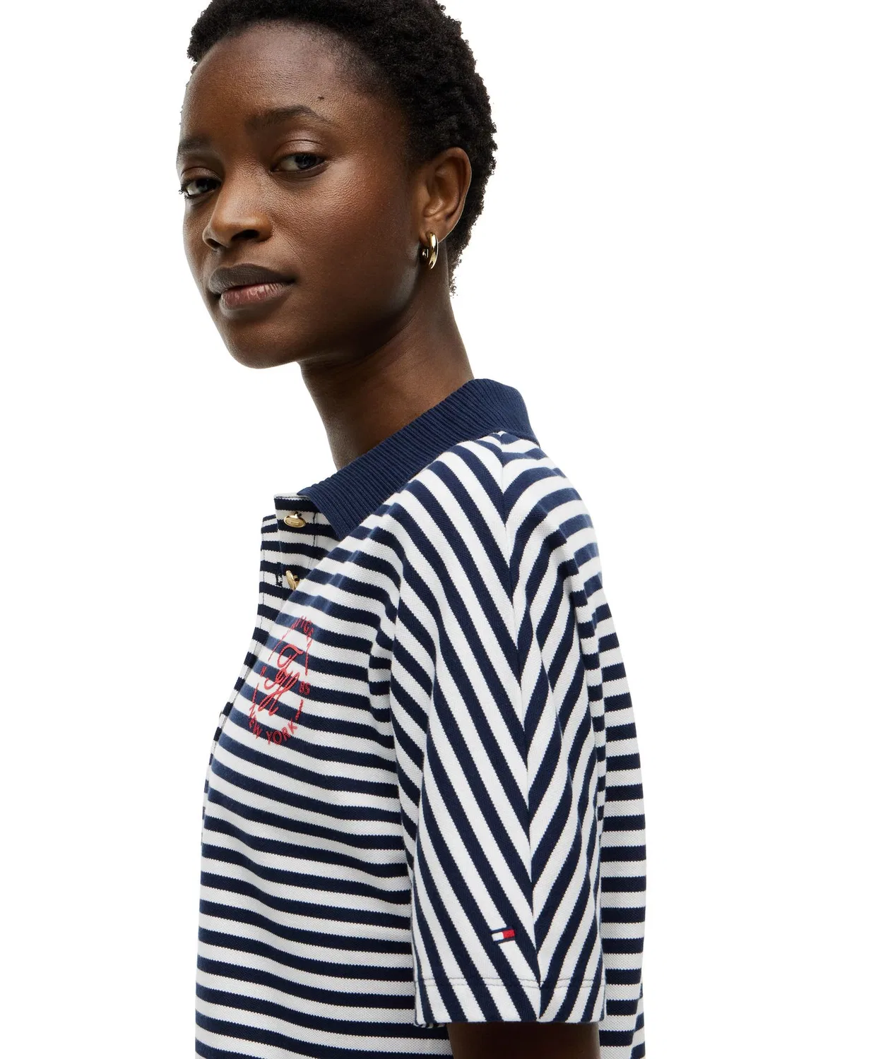 Женский поло с коротким рукавом биколор TOMMY HILFIGER, Multi — фото 3