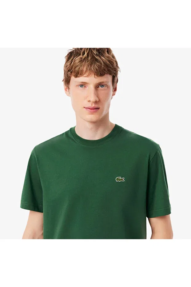 Мужская футболка хлопковая Lacoste, Green — фото 2