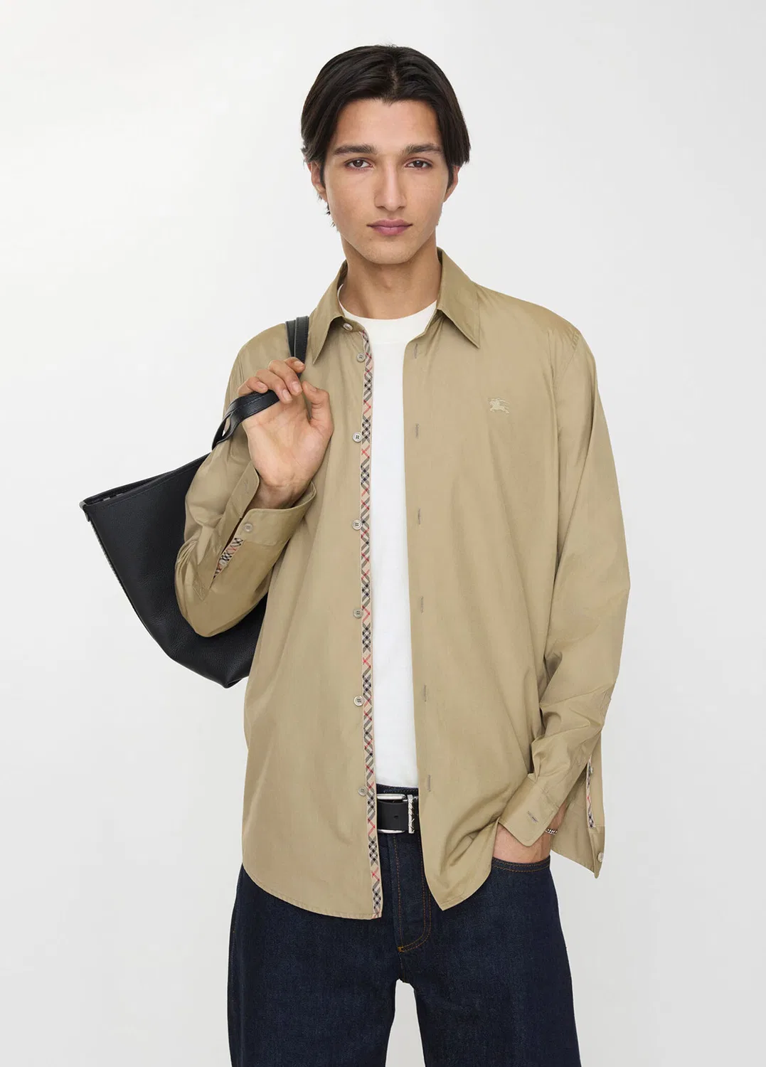 Рубашка Burberry Poplin Regular Fit, бежевая — фото 2