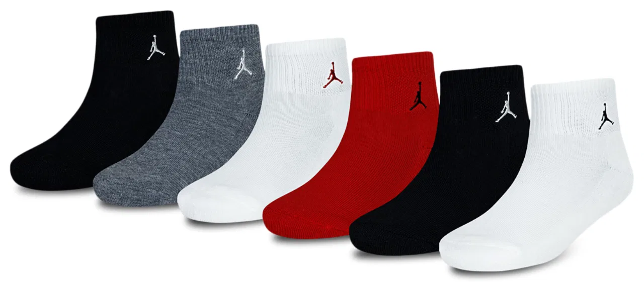 Носки для мальчиков Everyday Essentials 6 Pack Quarter Socks Jordan, цвет Gym Red/Black/White