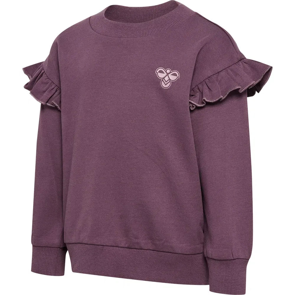 Детский свитшот для девочек с воланами Hummel Mini Loose Frill, Purple