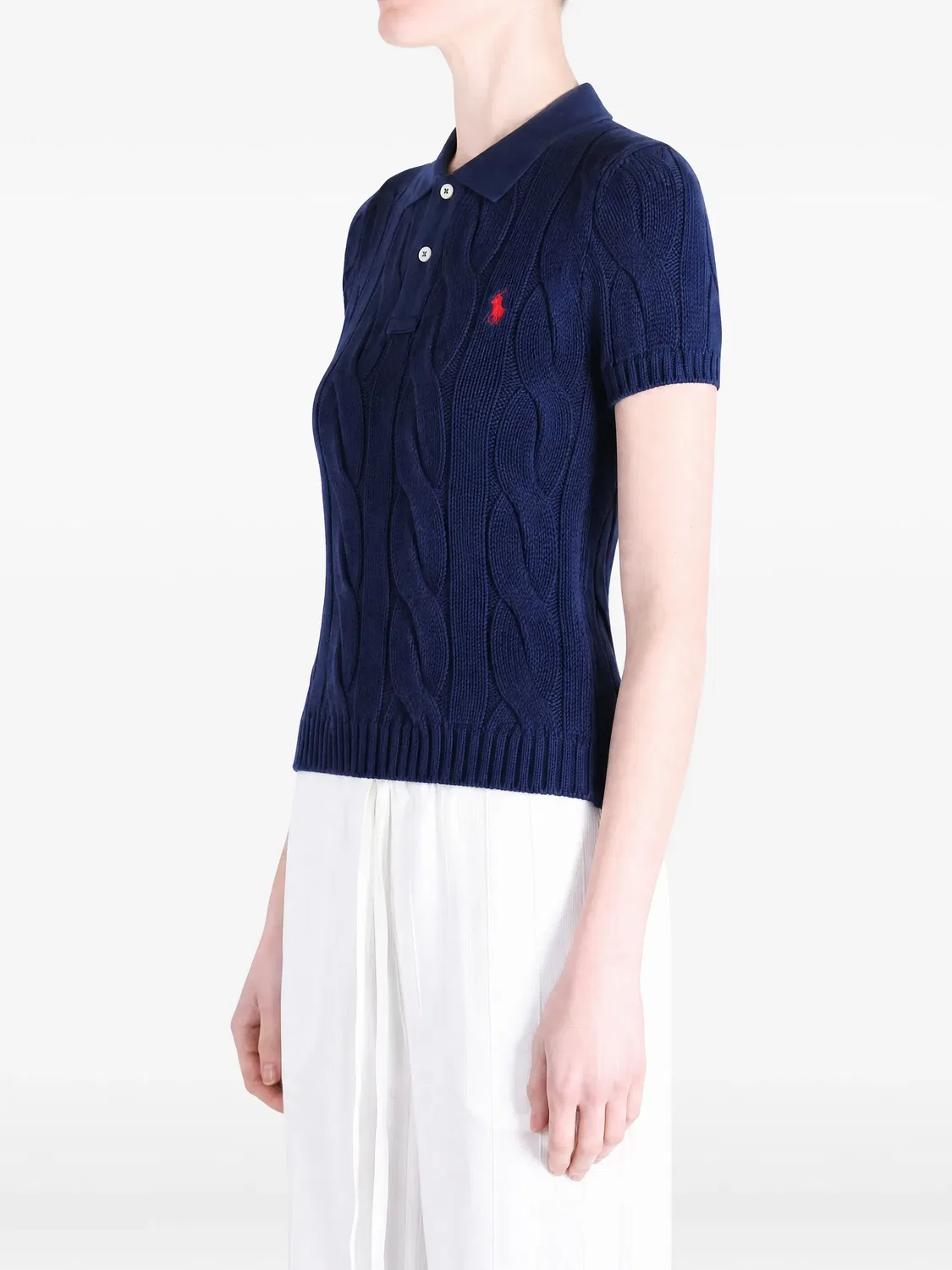 Рубашка поло фактурной вязки Polo Ralph Lauren, синий — фото 3