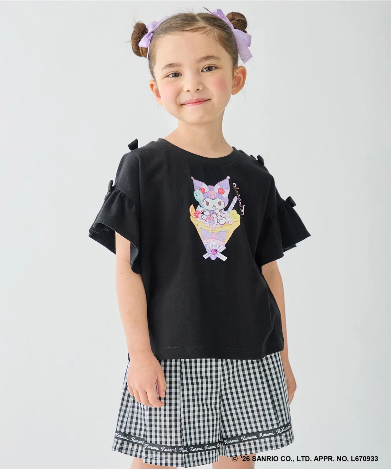Детская футболка с длинным рукавомSanrio Characters x ANY KIDS, Black