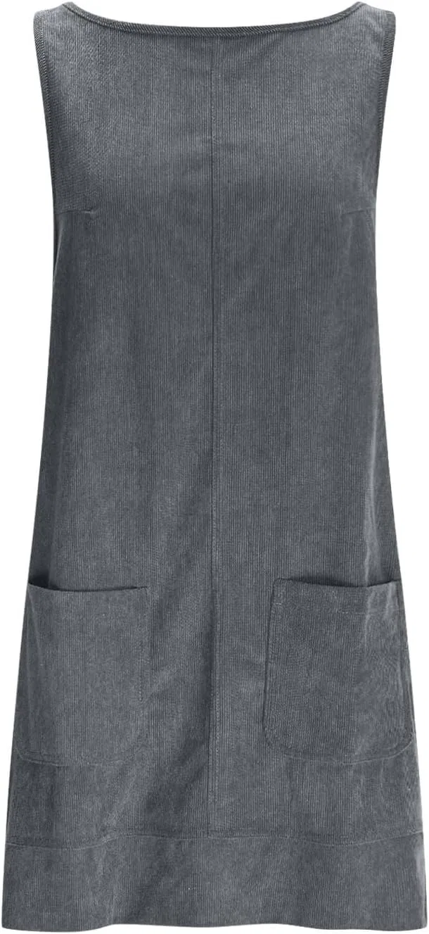 Женское платье-комбинезон из вельвета Corduroy Overall Tank Dress, Gray — фото 3