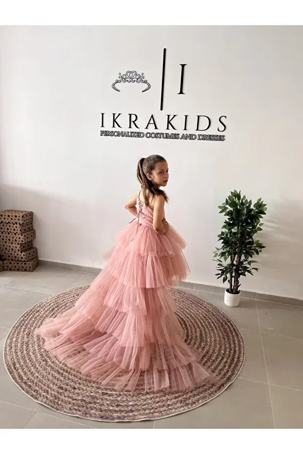 Детское платье для девочек с пайетками Ikrabutikbursa, Powder — фото 2