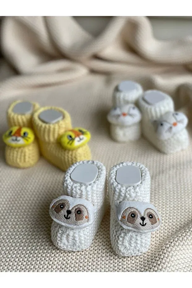 Детские носки для новорожденных вязаные с игрушкой Myluni, Cream