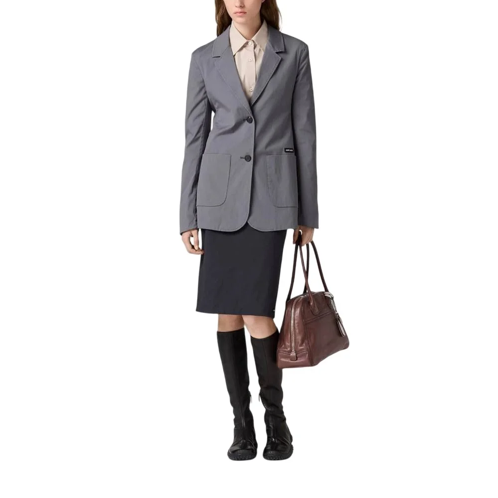Юбка Miu Miu Stretch Poplin, черный