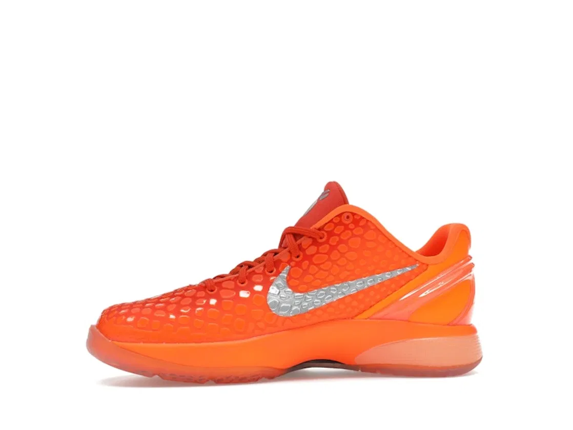 Детские кроссовки для баскетбола с низким профилем Nike Kobe 6, Total Orange/Metallic Silver/Cosmic Clay — фото 3