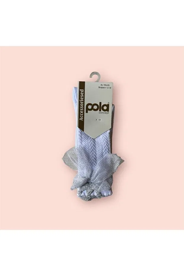 Детские носки для новорожденных с узором Pola, White