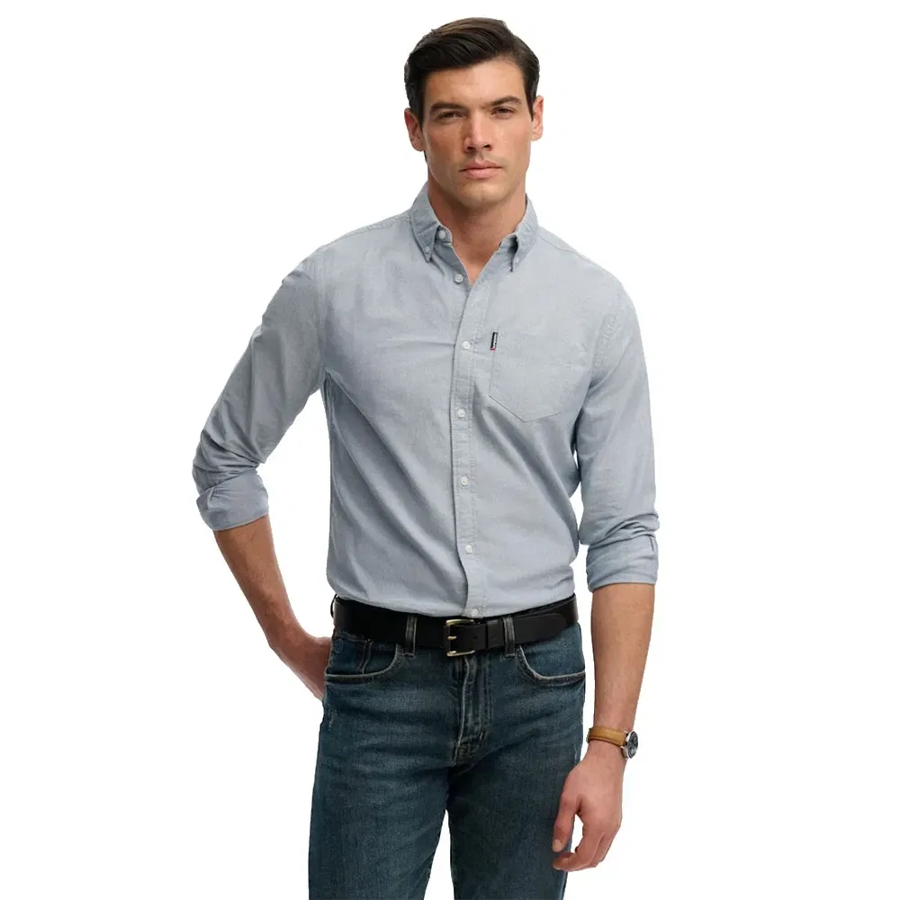 Рубашка Oxford с длинным рукавом Superdry, синий