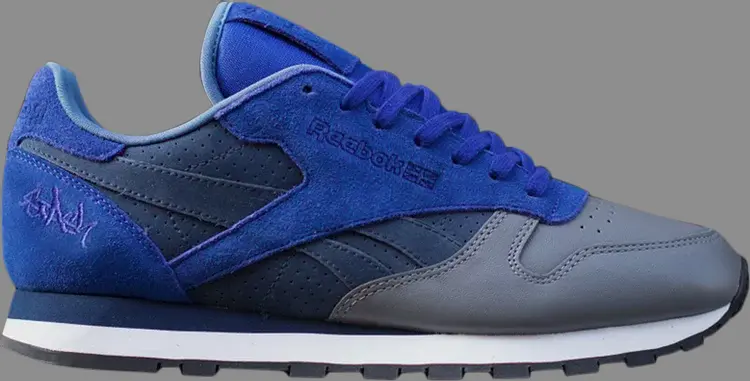 

Кроссовки stash x classic leather r12 'ultramarine' Reebok, синий