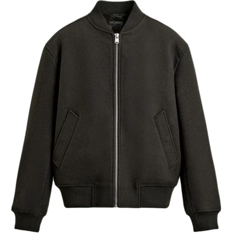 Мужская куртка с бейсбольным воротником Dark Khaki ZARA