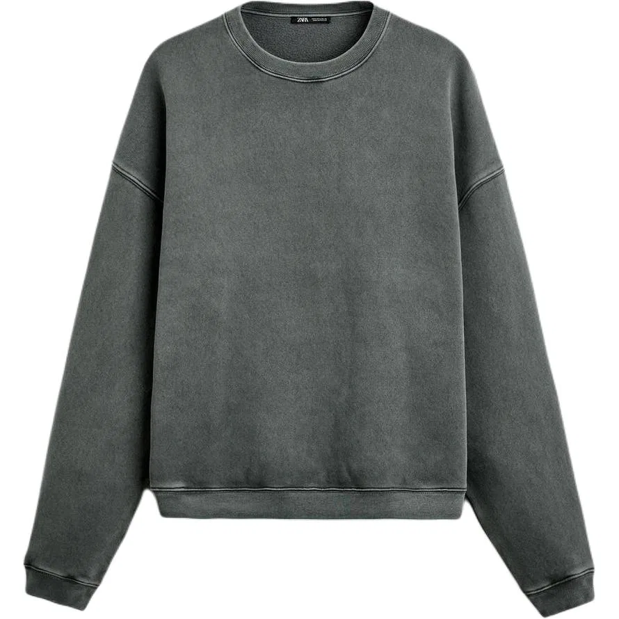 Мужской свитшот с круглым вырезом Light Green ZARA — фото 3