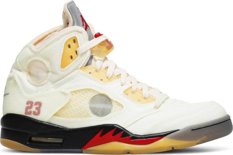 

Кроссовки Off-White x Air Jordan 5 SP Sail, кремовый, Бежевый, Кроссовки Off-White x Air Jordan 5 SP Sail, кремовый
