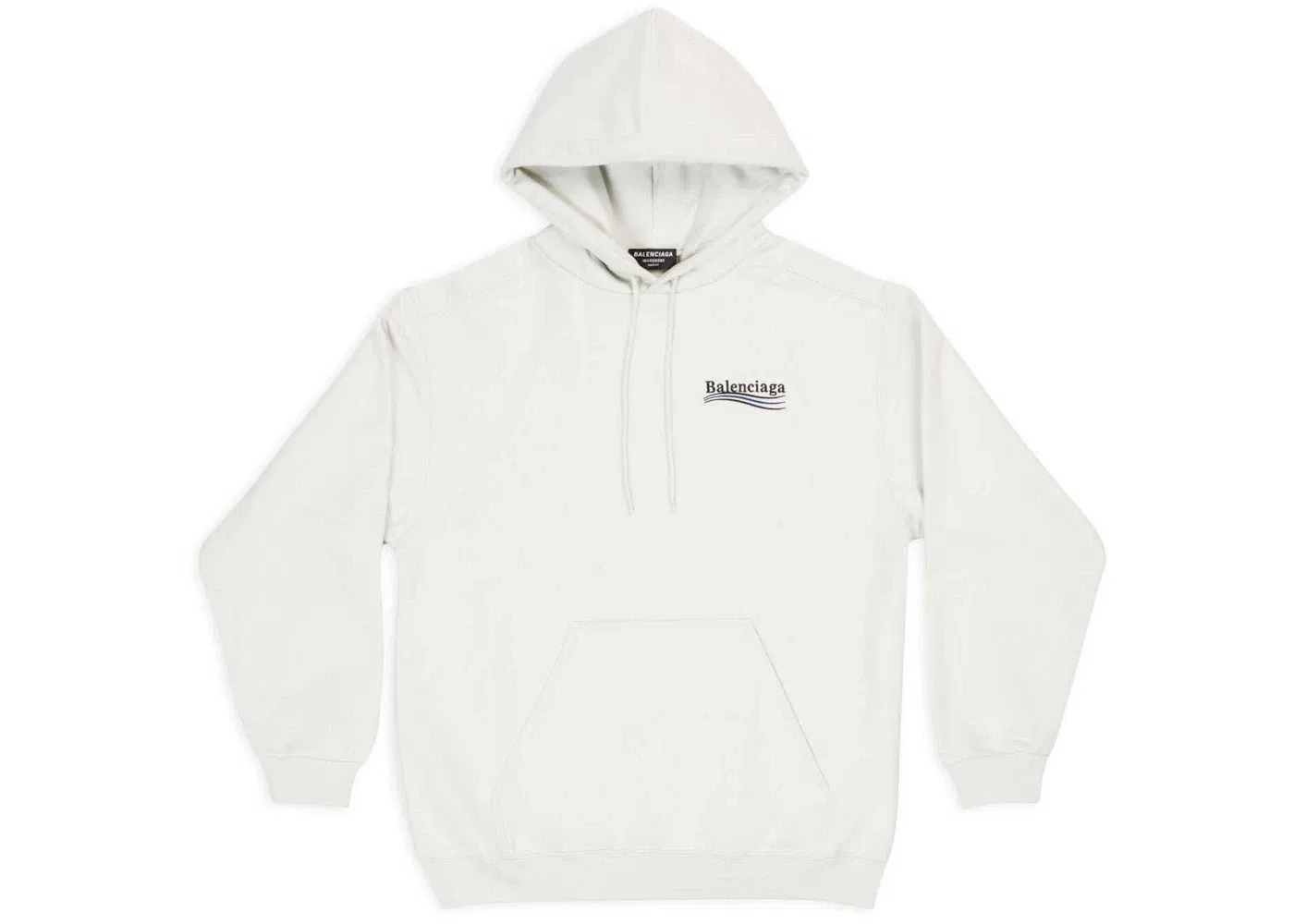 Мужской худи с принтом Political Campaign Balenciaga, White/Black/Blue