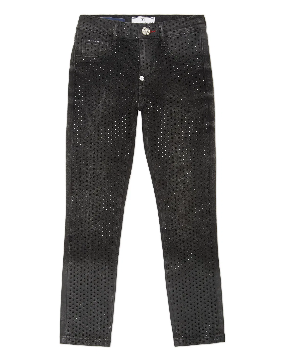 Детские леггинсы-джинсы с декором стразами Denim Strass Jeggins PHILIPP PLEIN, Blackmarble
