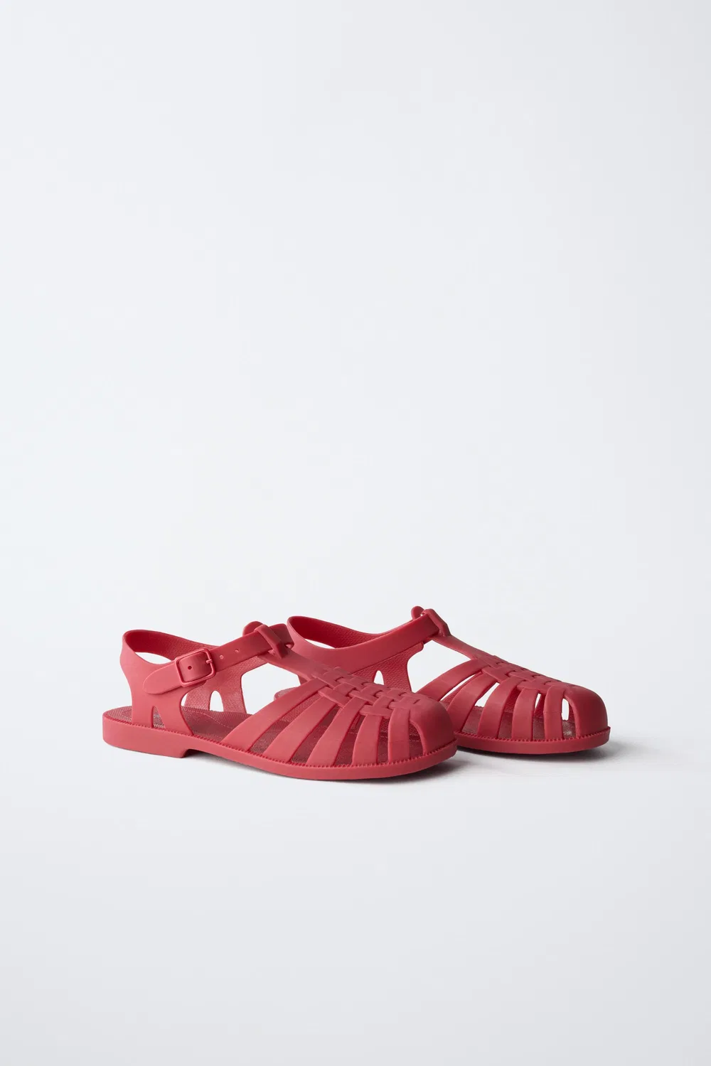 Сандалии с резиновой клеткой ZARA, Red — фото 4