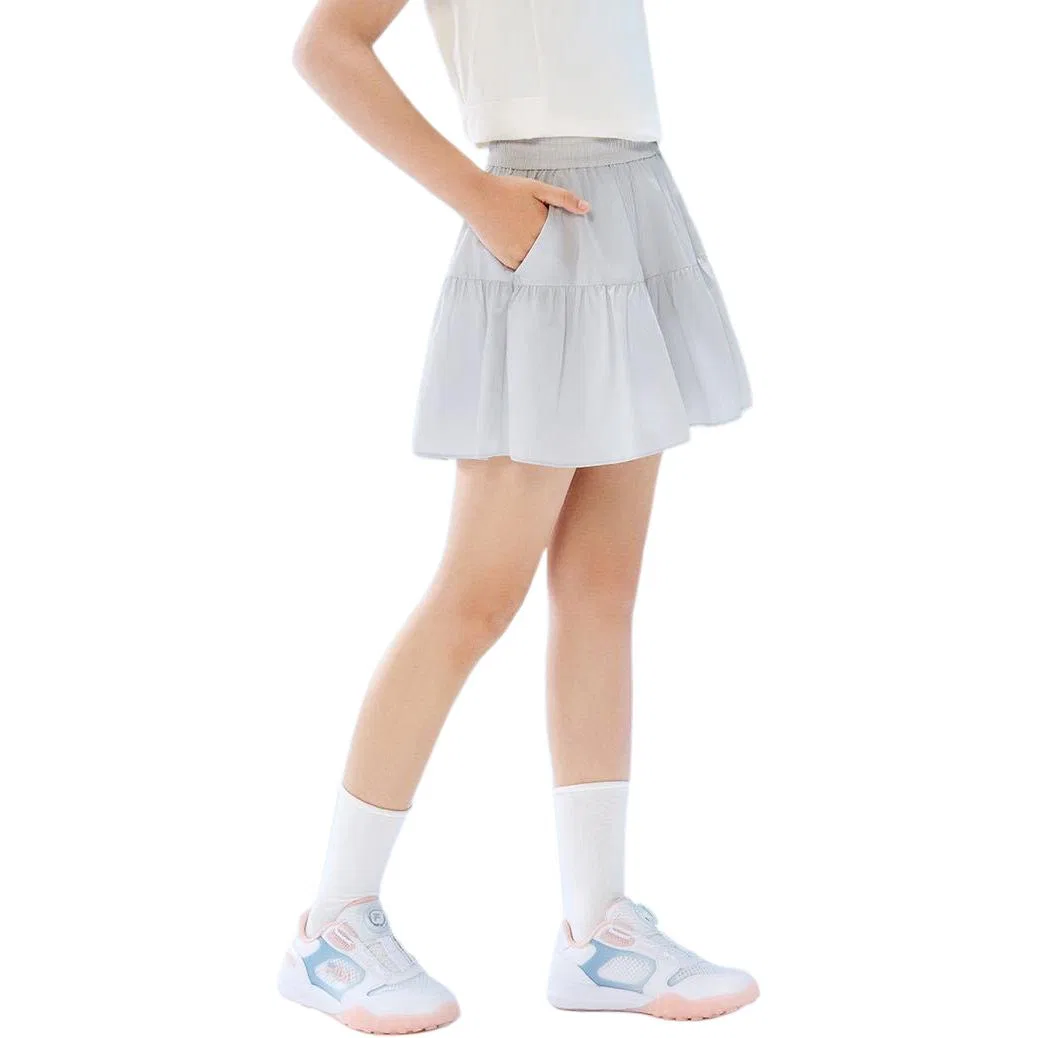 Детская юбка для девочек с коротким кроем FILA KIDS, Paper Gray Lens — фото 4