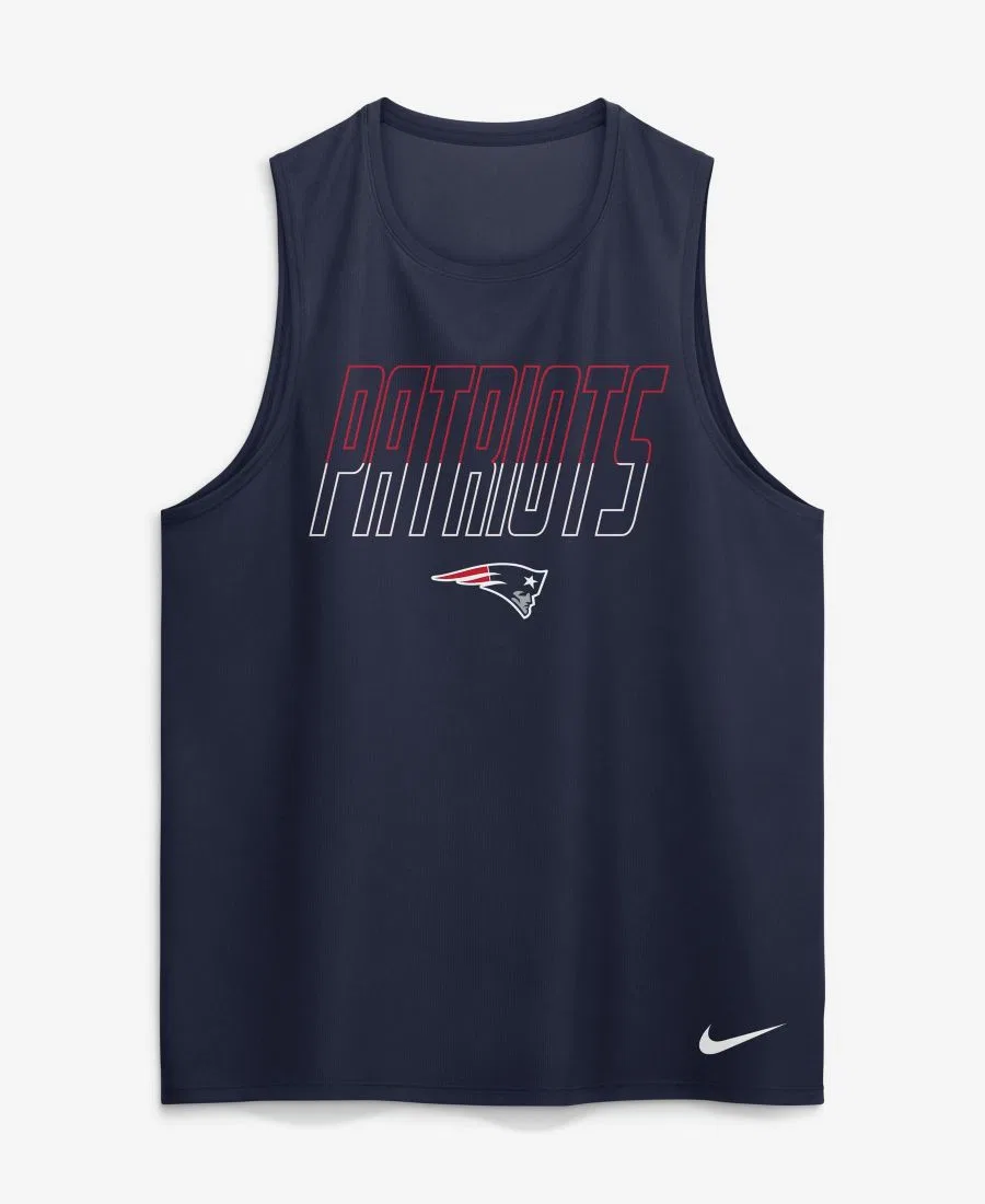 Мужская темно-синяя майка New England Patriots Kickoff Miler Dri-FIT Nike, Navy — фото 4