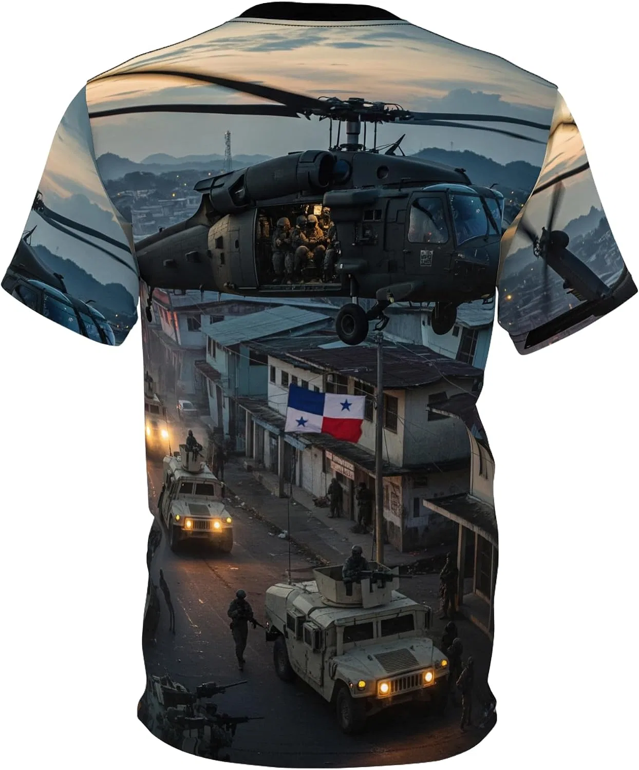 Футболка с принтом Invasion of Panama, Black Stitching — фото 2