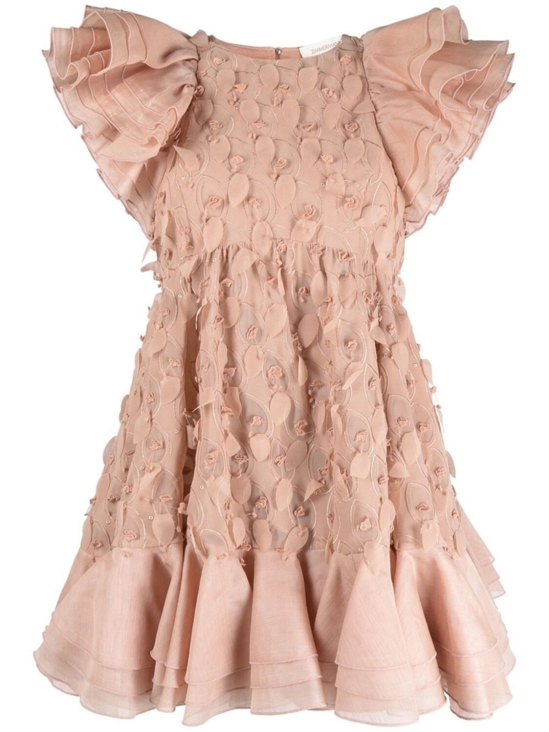 

ZIMMERMANN платье мини Dancer с оборками, розовый