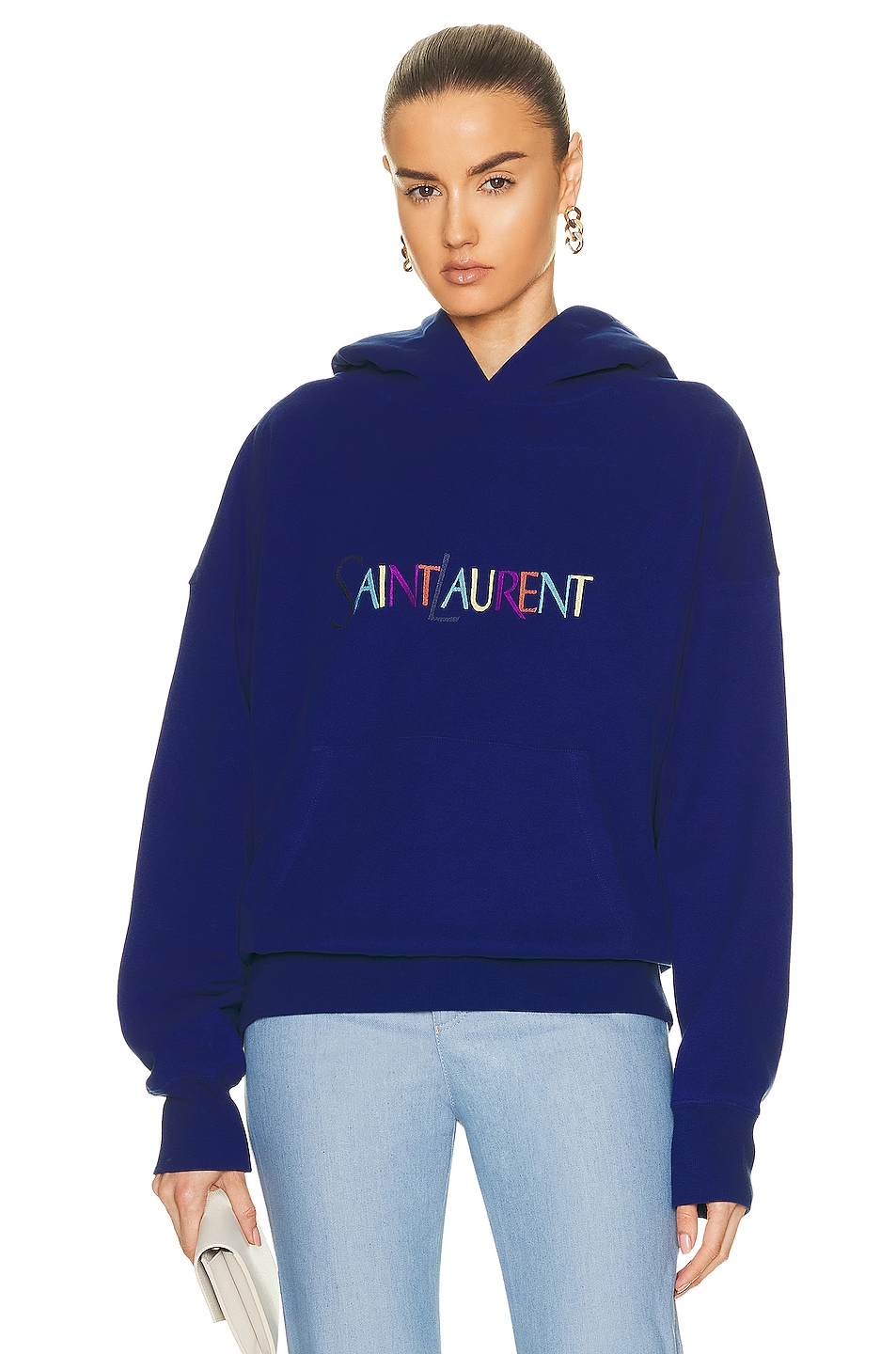

Толстовка оверсайз Saint Laurent, цвет Bleu & Multicolore