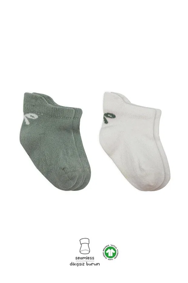 Детские носки для новорожденных с принтом 2-Pack Smile Bow Bistyle, Nil-Ekru