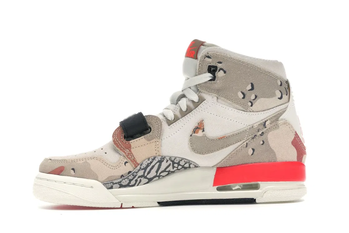 Детские кроссовки Lifestyle с принтом Jordan Legacy 312 Desert Camo, Sail/Desert Camo-Infrared 23 — фото 3