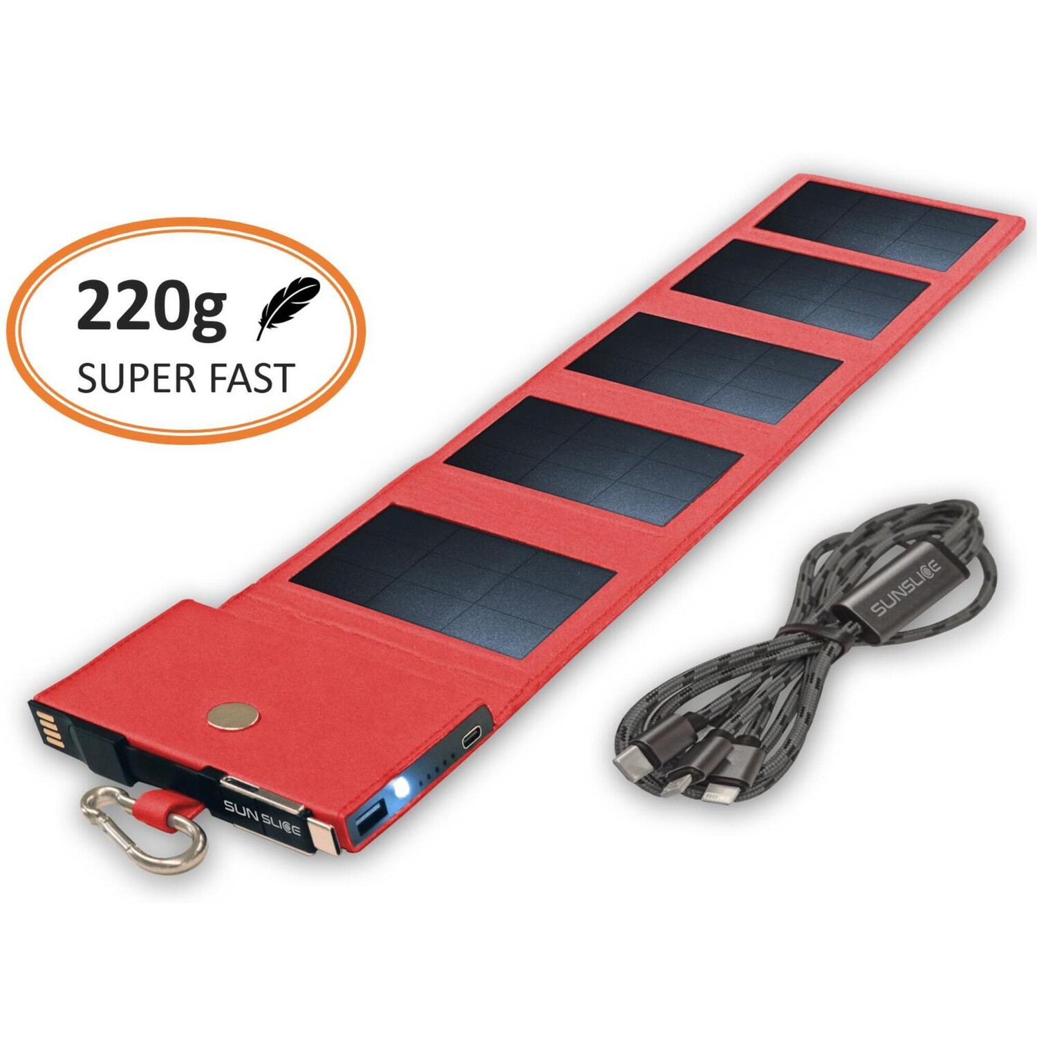 

Солнечная батарея Sunslice Photon Solar Charger сверхлегкая, красный