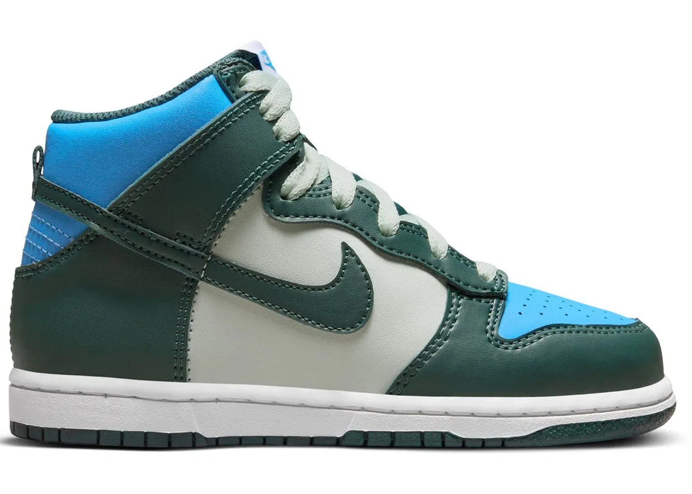 Детские кроссовки высокие Nike Dunk High Deep Jungle, Deep Jungle/University Gold/Light Silver
