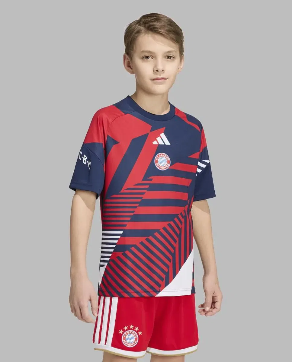 Детская футболка для мальчиков FC Bayern Munich 2026-2027 Pre-Match adidas, Azul Marino / Rojo — фото 3