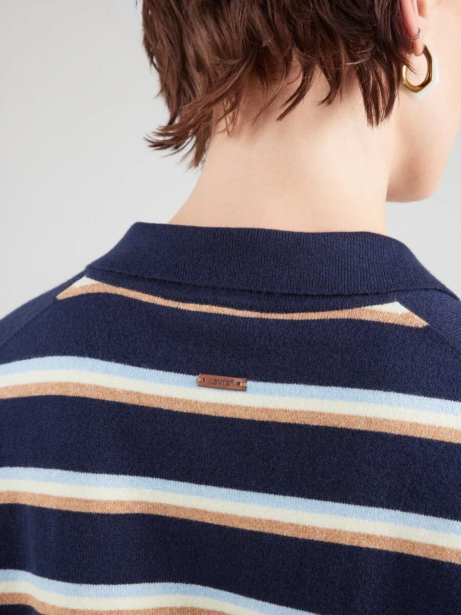 Свитер LEVI'S 'Super Soft LS Polo' темно-синего и светло-голубого цвета — фото 3