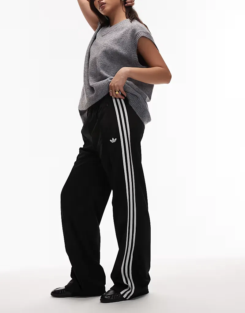 Свободные спортивные брюки Adidas Originals Firebird в черно-белом цвете — фото 2