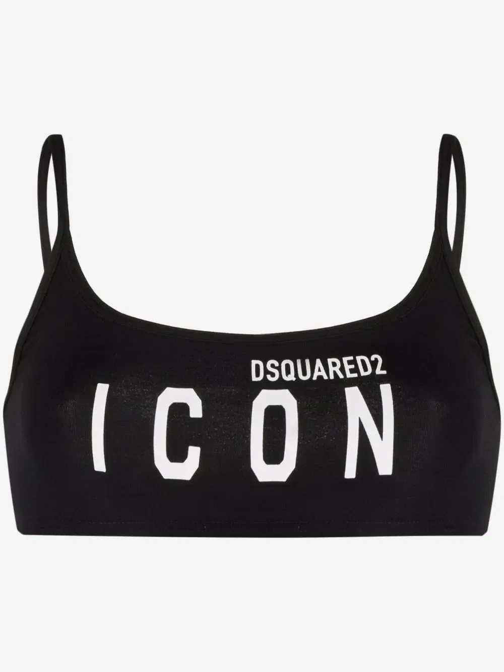 Спортивный бюстгальтер с логотипом Dsquared2, черный