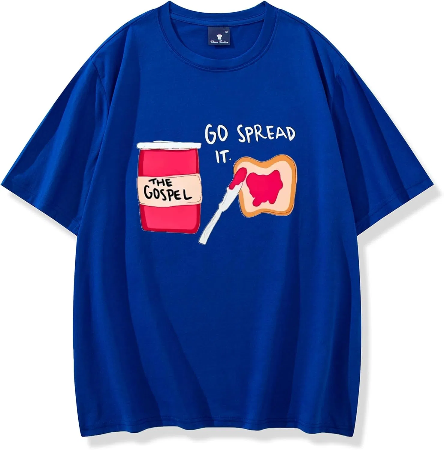Женская футболка с принтом Spread It Gospel Regular Fit, Sapphire Blue