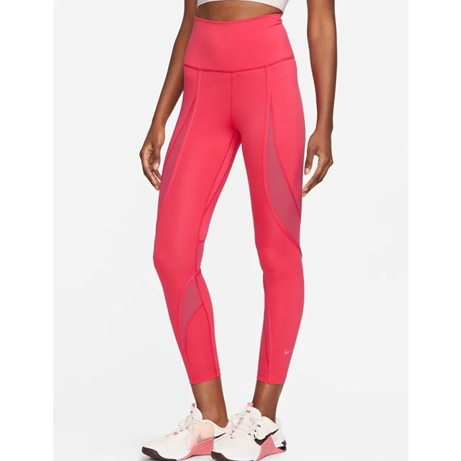 Женские леггинсы с высокой посадкой и принтом Nike One High-Waisted 7/8 Novelty Training, Розовый