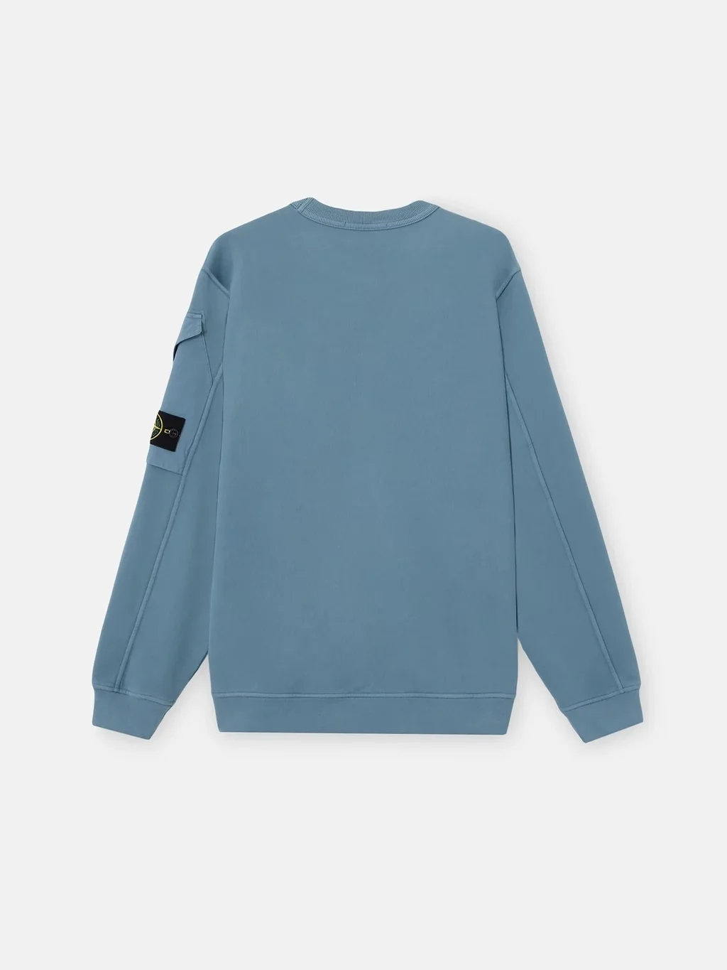 Мужской свитшот Stone Island Regular-fit Crewneck With Sleeve Pocket, стальной синий — фото 3