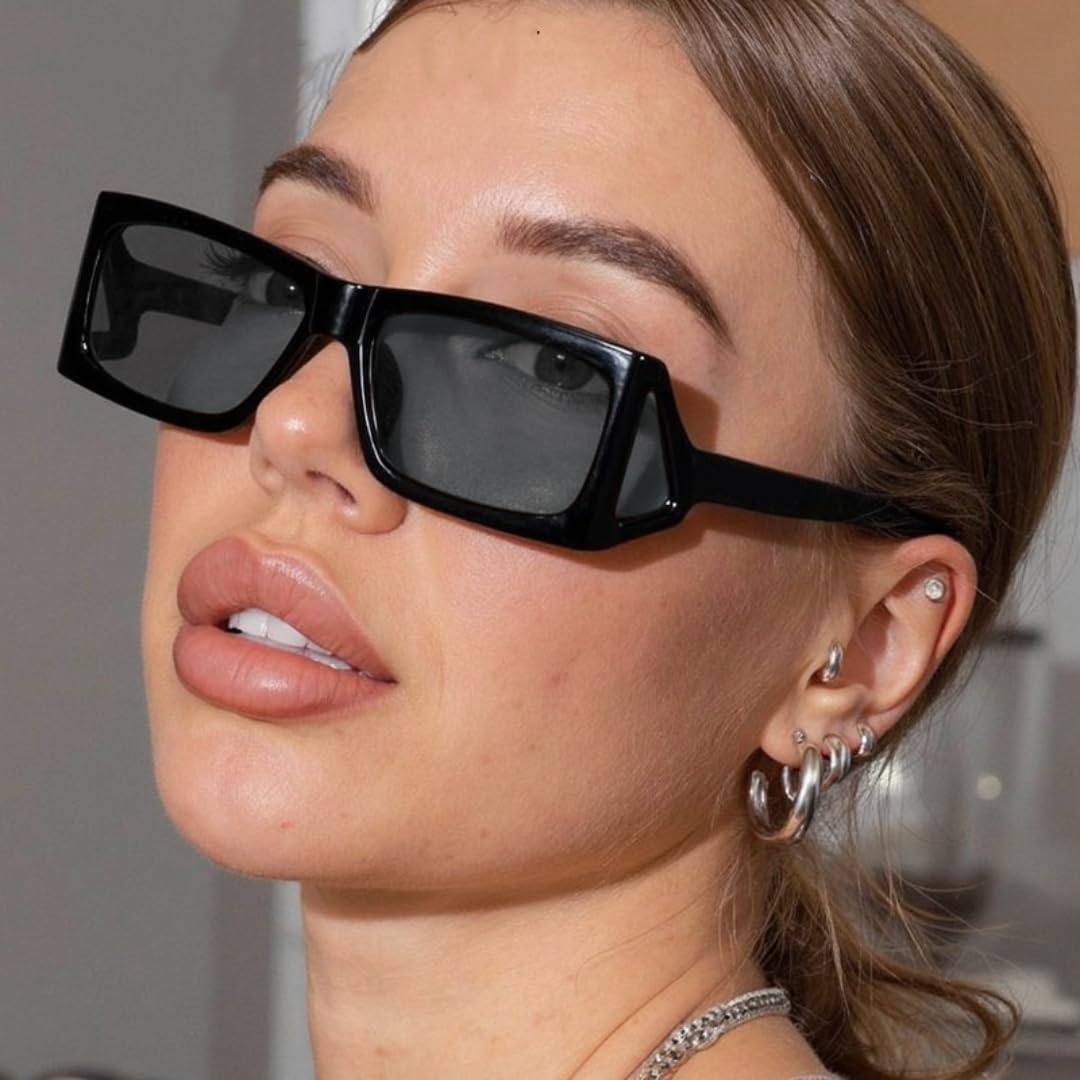 

Винтажные прямоугольные панк-солнцезащитные очки для женщин и мужчин, роскошные, в маленькой оправе, для активного отдыха и путешествий, защита от УФ-излучения UV400 UATXTAU, C8champagnebrown