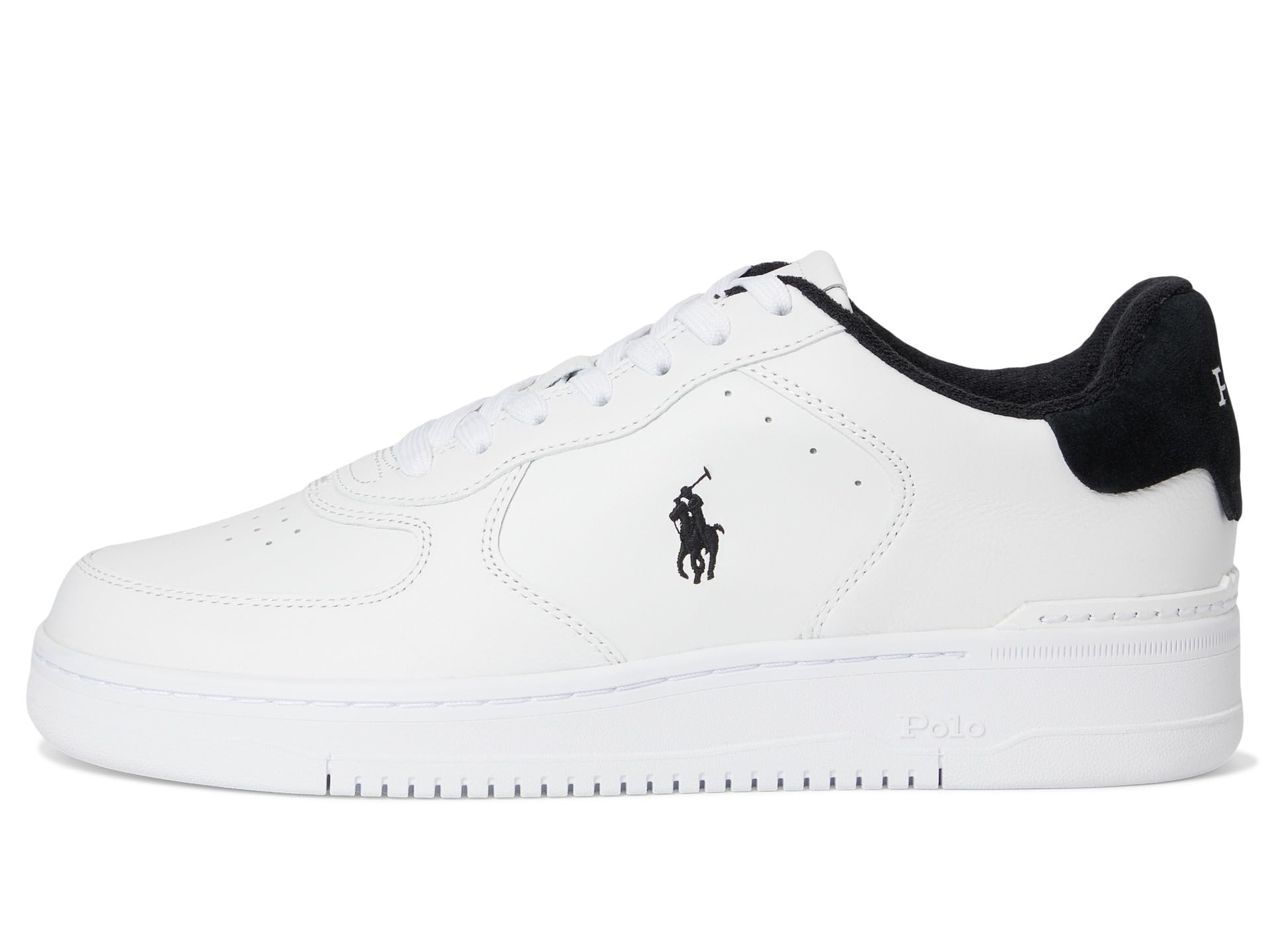 Кроссовки Polo Ralph Lauren Masters Court Leather Sneakers, цвет White/Black — фото 4