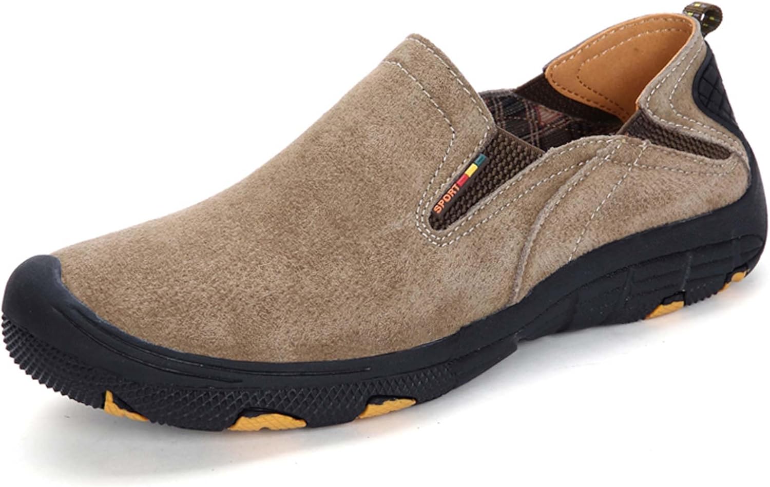 

Мужские слипоны, мужские лоферы из натуральной кожи, плоская дышащая повседневная обувь, обувь для ходьбы, противоскользящие обувь, мягкие и комфортные, подошва с протектором, подходят для всех сезонов Vtiao, коричневый
